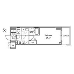 JR山手線 田端駅 徒歩9分の賃貸マンション 5階1Kの間取り