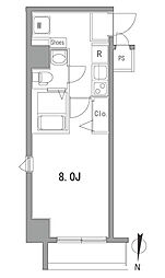プレストマーロ両国 2階1Kの間取り