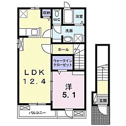 レジデンス北岩田2 1LDKの間取図画像