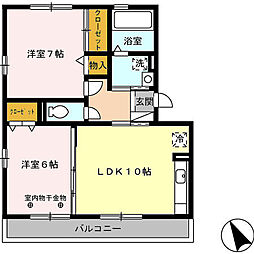 ウィルモアグッドラック 2LDKの間取図画像