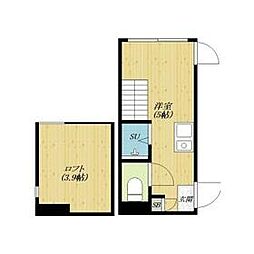 西武新宿線 鷺ノ宮駅 徒歩10分の賃貸アパート 1階ワンルームの間取り