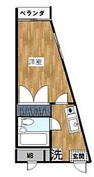 レジデンス高橋 1Kの間取図画像