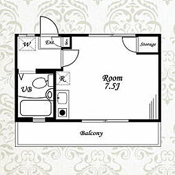 ダリアタウン ワンルームの間取図画像