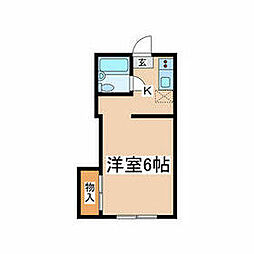 京王相模原線 京王堀之内駅 徒歩14分の賃貸マンション 1階1Kの間取り