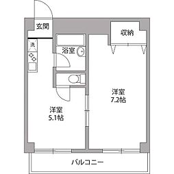 セントラル大森 1DKの間取図画像