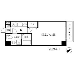 ウインズコート西梅田2 1Kの間取図画像