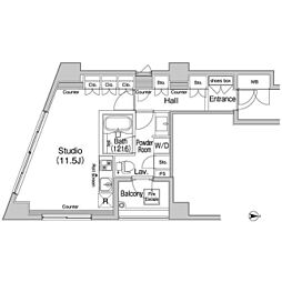 東京メトロ銀座線 上野広小路駅 徒歩3分の賃貸マンション 12階ワンルームの間取り