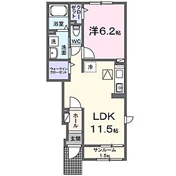 レジーナガーデンA 1LDKの間取図画像