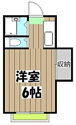 ハイツささや 1Kの間取図画像