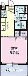 愛知環状鉄道 山口駅 徒歩7分の賃貸アパート 1階1Kの間取り