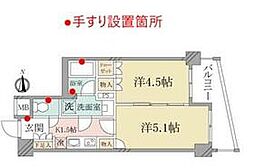 京王井の頭線 西永福駅 徒歩7分の賃貸マンション 3階2Kの間取り