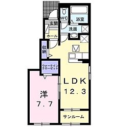 レディーバード II 1LDKの間取図画像
