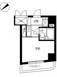 スカイコート川崎8 1Kの間取図画像