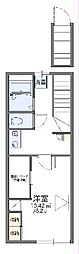 レオパレス小針II 2階1Kの間取り