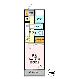 ポラリス 1Kの間取図画像