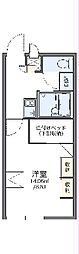 レオパレスシャトーB 1Kの間取図画像