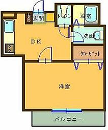 アルテッツァ紺屋町 1DKの間取図画像
