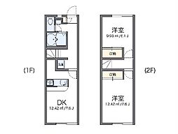 レオパレス赤石 2DKの間取図画像