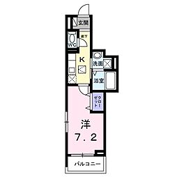 セレノアルモニー 1Kの間取図画像