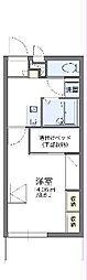 レオパレスGluck 1Kの間取図画像