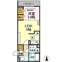 名古屋市営名城線 新瑞橋駅 徒歩12分の賃貸アパート 1階1LDKの間取り