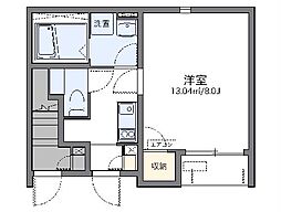 レオネクストToshi 1Kの間取図画像