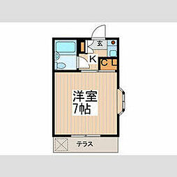 ロイヤルエミナンス 1階1Kの間取り
