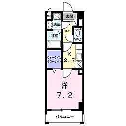 M'sファミーユ泉崎 1Kの間取図画像