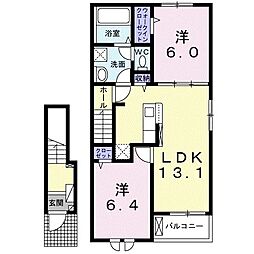 ミライズホーム多門寺WEST 2LDKの間取図画像