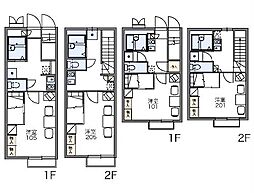 京王高尾線 山田駅 徒歩17分の賃貸アパート 2階1Kの間取り