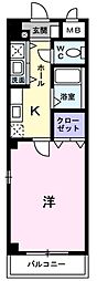 カーサヴェルデ 1Kの間取図画像
