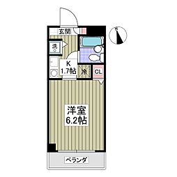 ハイツオータニ 1Kの間取図画像