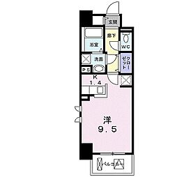 フィオーレカンパネラ ワンルームの間取図画像
