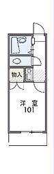 レオパレス川合B 1Kの間取図画像