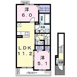 グラシア 2LDKの間取図画像