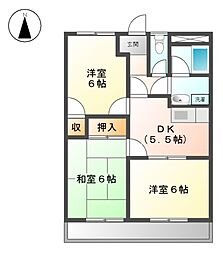サンシャイン那加 3Kの間取図画像