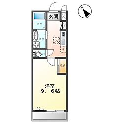 Ｈａｃｋ　ｂｅｒｒｙ真鍋（ハックベリーマナベ） 2階1Kの間取り