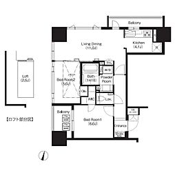COMFORIA大宮 2LDKの間取図画像