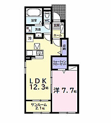 フェアリーＡ 1階1LDKの間取り