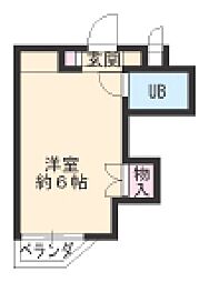 名古屋市営名城線 妙音通駅 徒歩9分の賃貸アパート 3階ワンルームの間取り