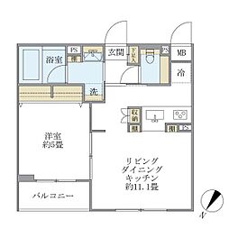 COMPOSITE大井町HILLTOP 1LDKの間取図画像