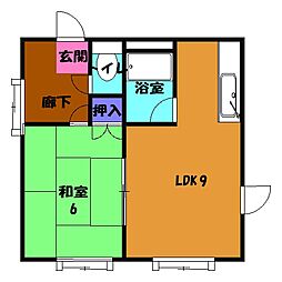 JR東海道本線 浜松駅 バス20分 子安町下車 徒歩6分の賃貸アパート 2階1LDKの間取り