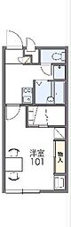 レオパレスシャトーB 1Kの間取図画像
