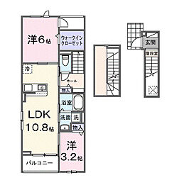 ソレイユ 2LDKの間取図画像