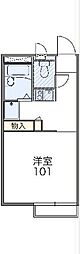 レオパレスル,アンジュ2 1Kの間取図画像