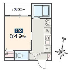 ＭＥＬＤＩＡ西川口II 1階1Kの間取り