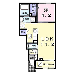 ホワイトクロッカス 1LDKの間取図画像