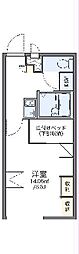レオパレスヴィバーチェ2 1Kの間取図画像