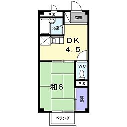 シャルマン苗代 1DKの間取図画像