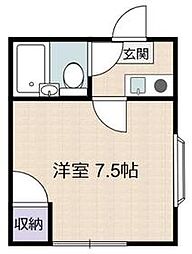 西武池袋線 石神井公園駅 徒歩14分の賃貸アパート 2階1Kの間取り
